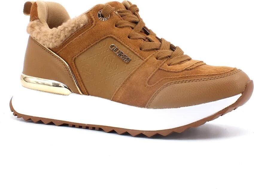 Guess Bruine Leren Sneakers met Metalen Logo Brown - Foto 3