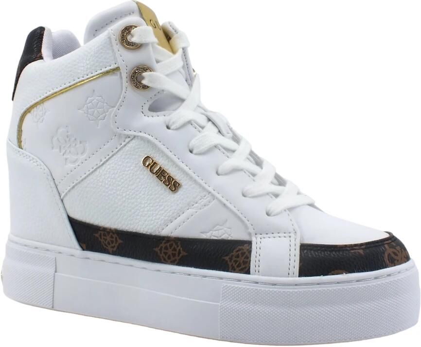 Guess Basketbal Wedge Sneaker met Kleurrijke Logodetails White Dames