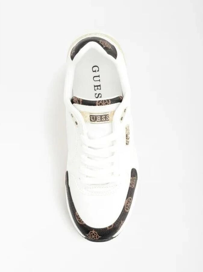 Guess Moxea Active Lady Wit Bruin Multilogo Sneakers White Dames - Foto 5