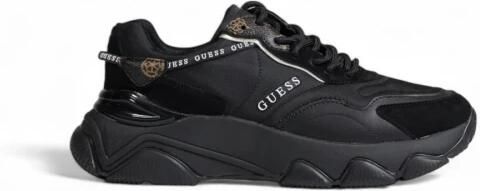 Guess Lichtgewicht zwarte sneaker van mesh en suède Black Dames
