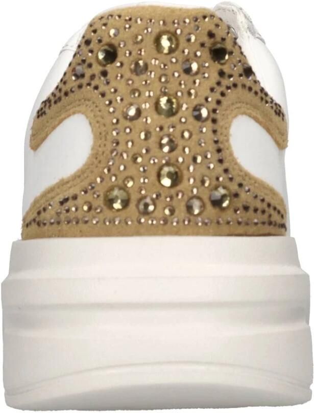 Guess Leren sneakers met strass Elbina White Dames