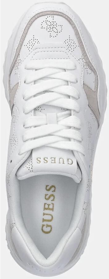 GUESS Print Lace-Up Leather Lined Sneakers Wo White - Foto 2