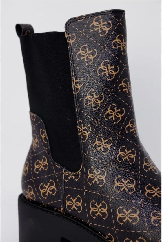 Guess Leren Enkellaarzen met 4G Logos en Metalen Logo Black Dames - Foto 2