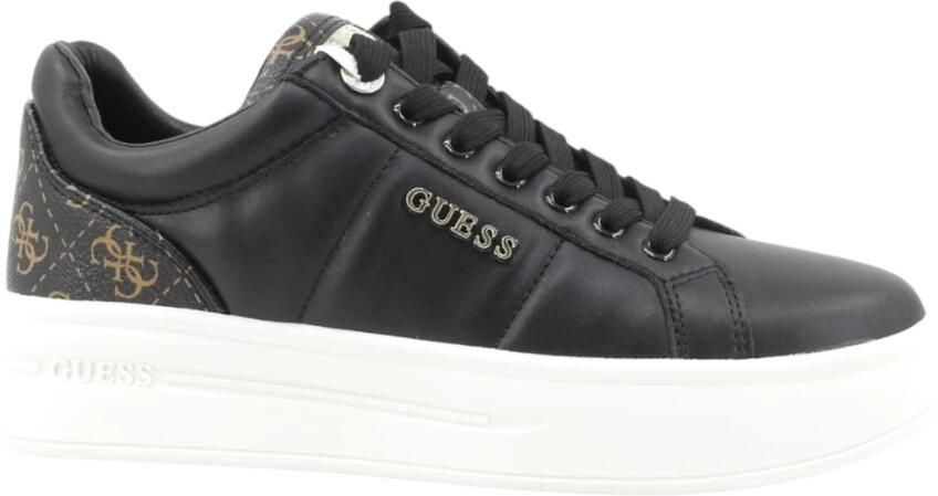 GUESS Welli slipper in zwart echt leer