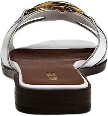 GUESS leren slippers met G-logo wit - Foto 3