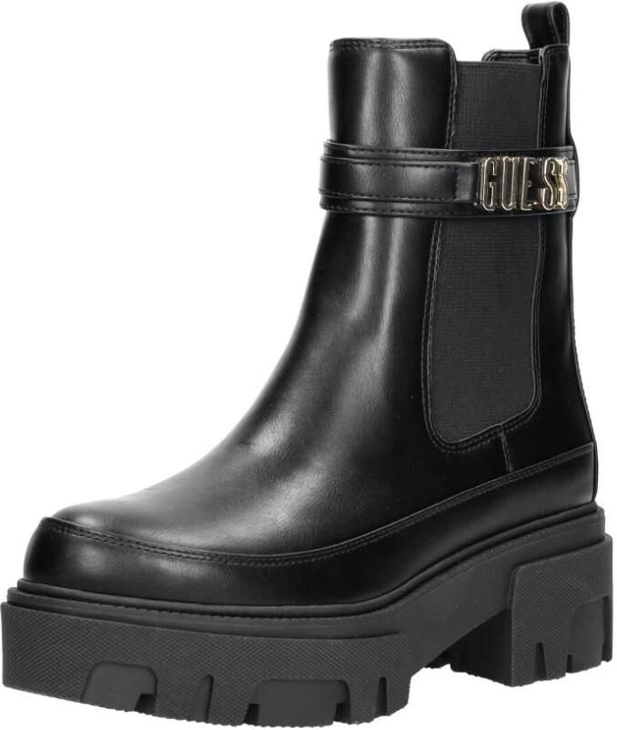 Guess PU Leren Laarzen Noir Tons Ronde Neus Sleehak Black Dames - Foto 6