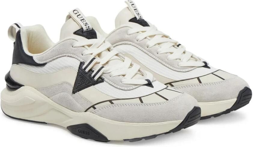 Guess Zwarte PU Leren Sneakers Geplakt Logo