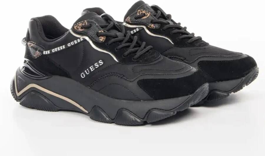 Guess Lichtgewicht zwarte sneaker van mesh en suède Black Dames - Foto 5
