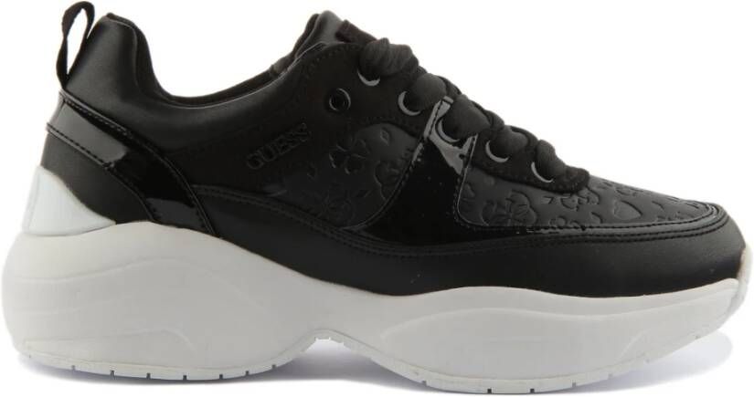 Guess Heart Print Lace-Up Sneakers