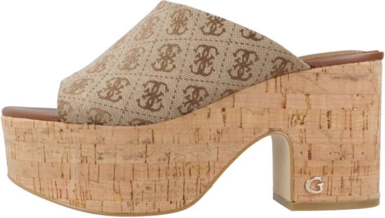 Guess Beige bruine synthetische sandalen voor dames Multicolor Dames