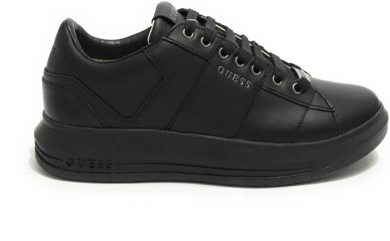 Guess Heren Vibo Carryover Leren Sneakers Zwart Heren