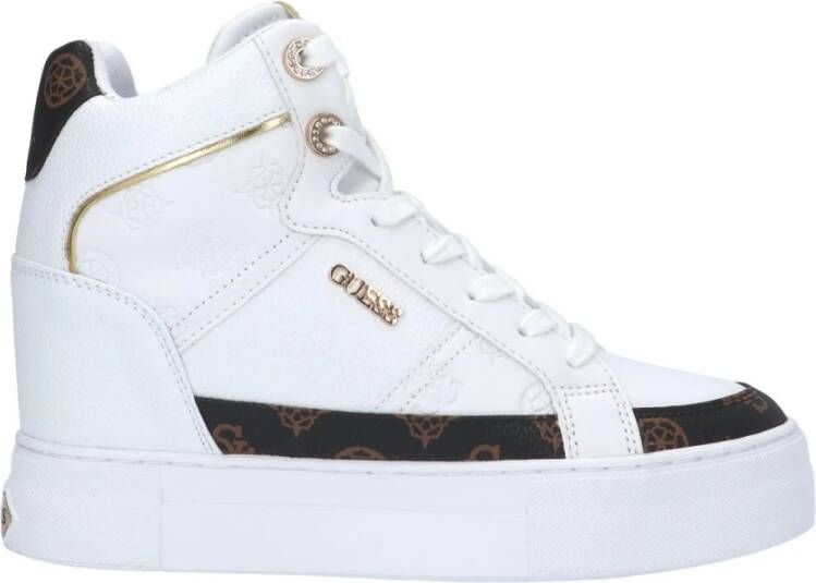 Guess Basketbal Wedge Sneaker met Kleurrijke Logodetails White Dames