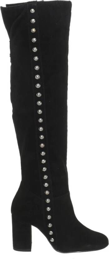 Guess Zwarte Leren Hoge Hakken Laarzen Black Dames