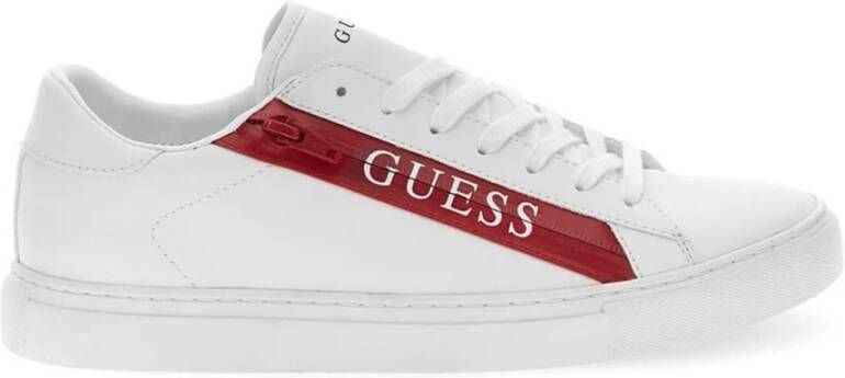 Guess Lage PU Leren Sneakers Wit Heren