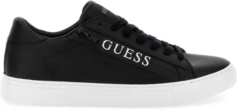 Guess Lage PU Leren Sneakers Zwart Heren