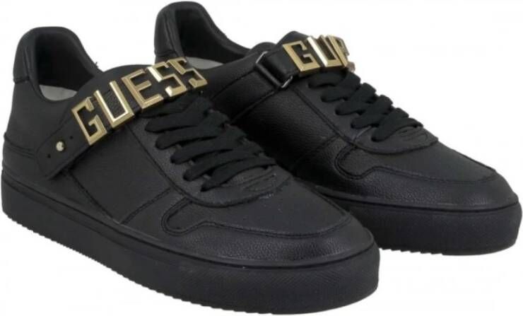 Guess Zwarte Sneakers met Metalen Logo Black Dames