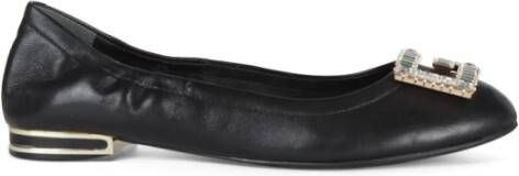 Guess Leren Ballerina`s met Strass Logo Plaat Black Dames - Foto 2