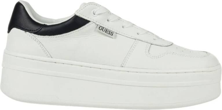 Guess Leren platform sneakers voor dames Wit Dames