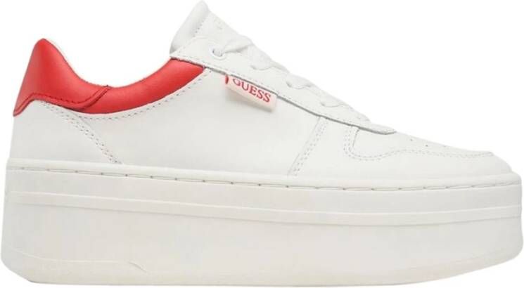 Guess Witte Leren Sneakers White Dames