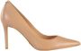 Guess Leren Stiletto Pumps met Logo Plaque Beige Dames - Thumbnail 1