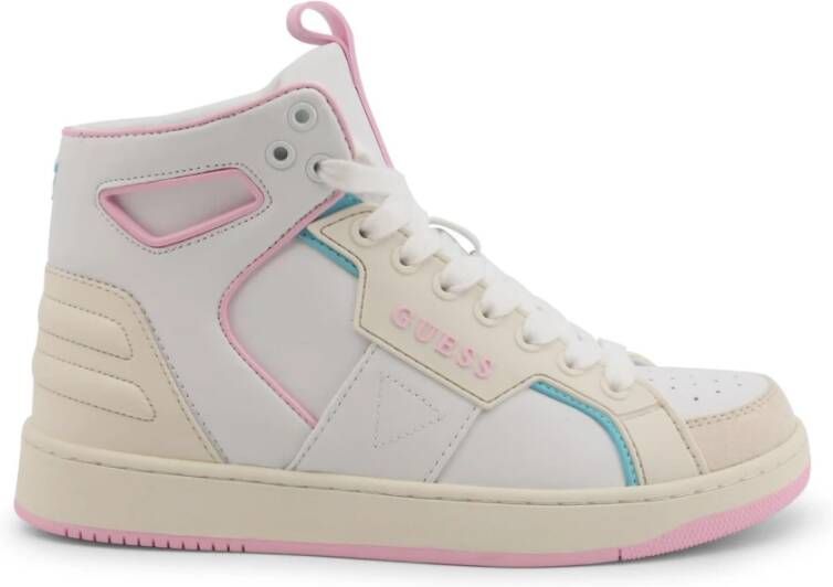 Guess Metalen Eyelet Leren Sneakers White Dames