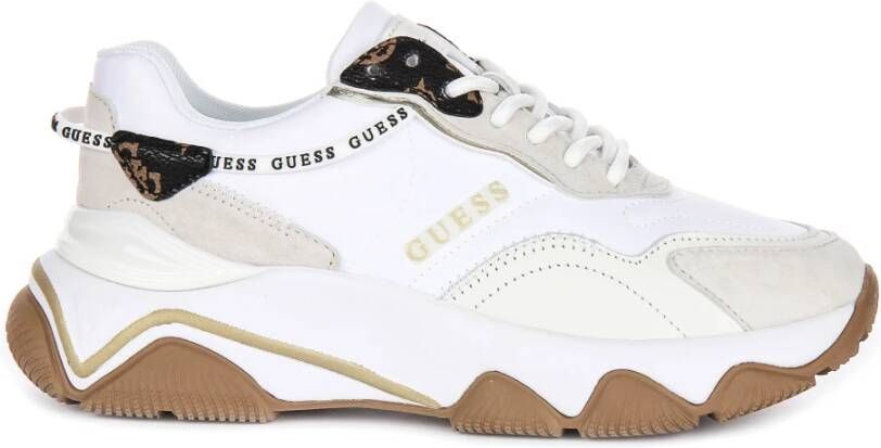 Guess Witte Polyethyleen Sneaker met Stof White Dames - Foto 5