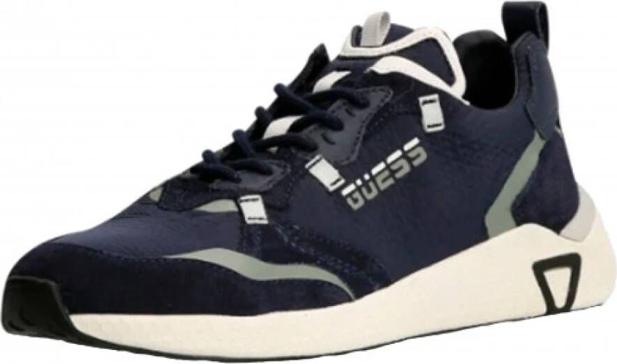 Guess Modieuze witte leren sneakers Blauw Heren