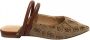 Guess Beige Stoffen en Cognac Leren Vivians Puntige Sabot Schoenen Beige Dames - Thumbnail 1