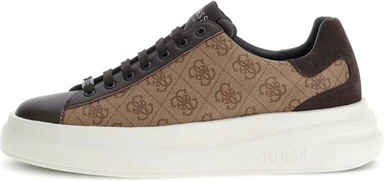 Guess Monogram PU leren sneakers Beige