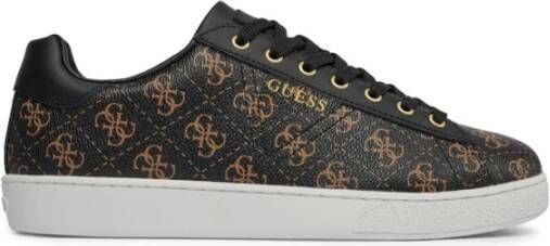 Guess Monogram PU leren sneakers Bruin