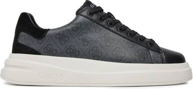 Guess Multi Leren Sneakers Elba Black Heren