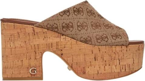 Guess Beige bruine synthetische sandalen voor dames Multicolor Dames