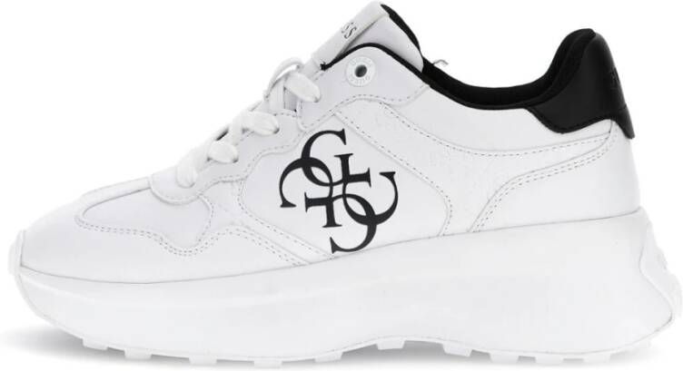 GUESS Printed Lace-Up Sneakers with Polyurethane Composition Wo White - Foto 5