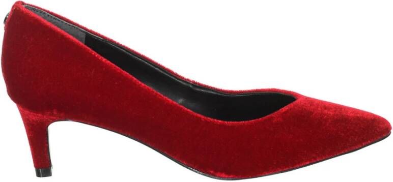 Guess Rode Velvet Puntige Hakken Red Dames