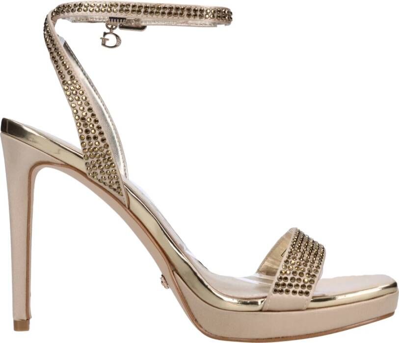 Guess Gouden katoenen sandalen met gespsluiting
