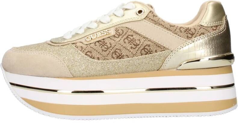 Guess Beige Sportieve Instap Sneakers met Veters Multicolor Dames - Foto 6