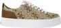 Guess Beige Stoffen Sneakers met All Over Logo Beige Dames - Thumbnail 2