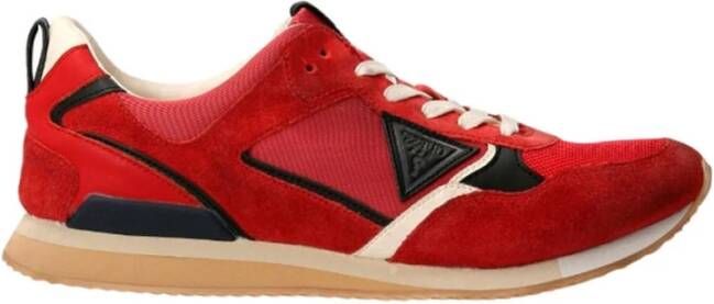 Guess Rode Casual Textiel Sneakers Rood Heren
