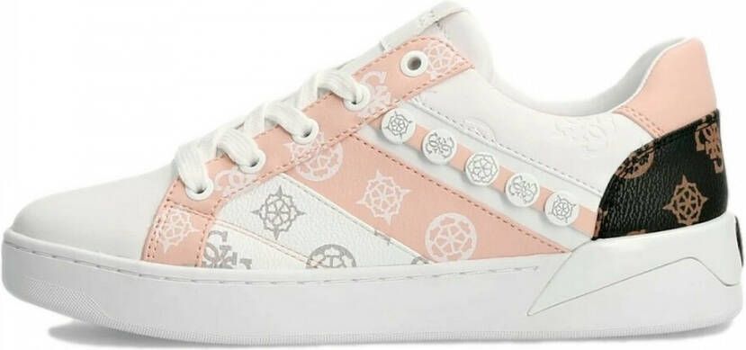 Guess Dames Roxo Lage Sneaker in Wit Roze Ecopelle Meerkleurig Dames - Foto 3