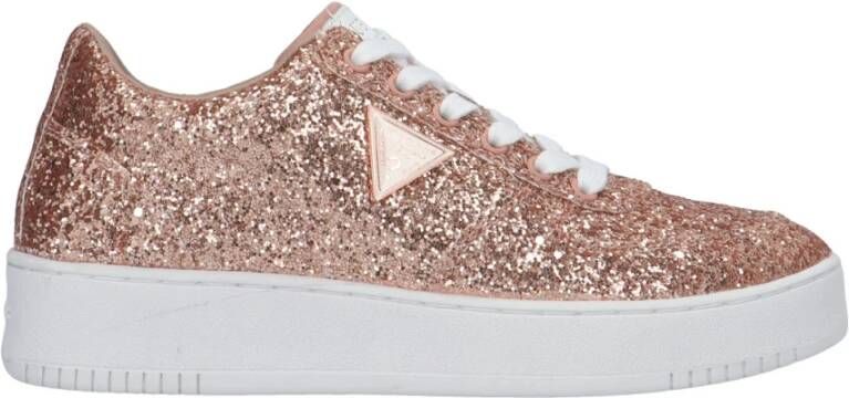 Guess Glitter lage sneakers Brown Dames