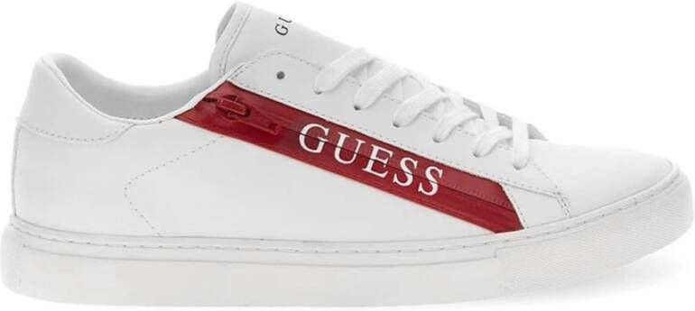 Guess Lage PU Leren Sneakers Wit White Heren