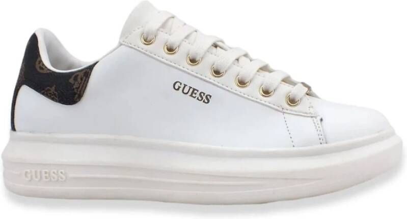 Guess Fl7Cmrfal12 Sneaker Wit Bruin 6cm Platform Meerkleurig Dames - Foto 9