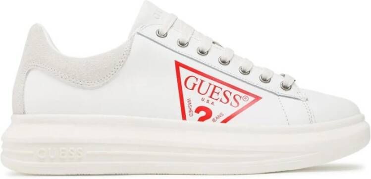 Guess Witte Leren Sneakers White Dames