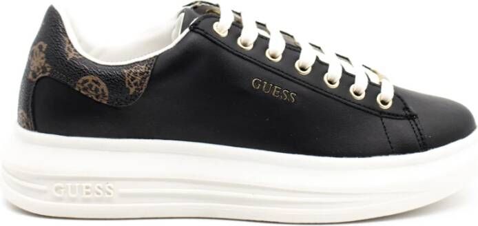 Guess Dames Sneakers Vibo van leer zwart bruin Wit Dames - Foto 7