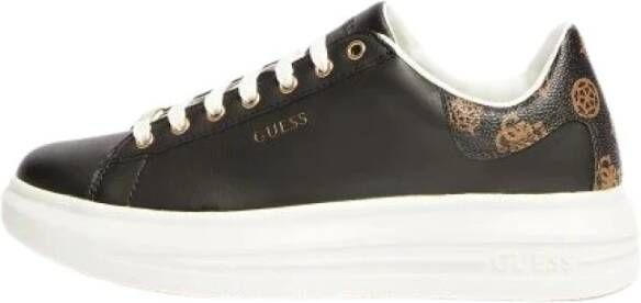 Guess Dames Sneakers Vibo van leer zwart bruin Wit Dames - Foto 6
