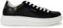 Guess Dames Sneakers Vibo van leer zwart bruin Wit Dames - Thumbnail 2