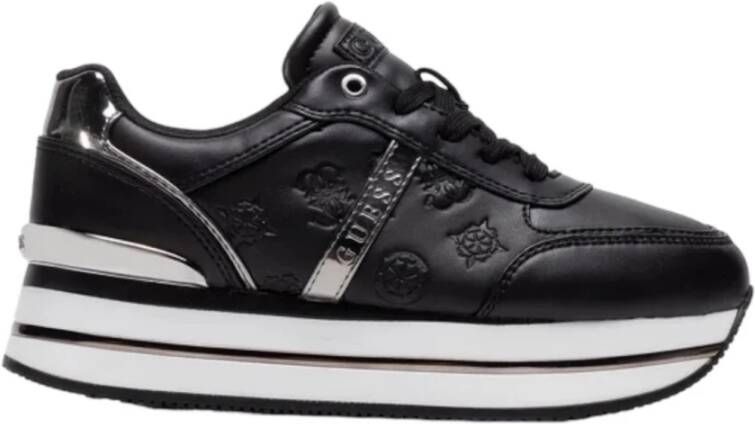GUESS Dafne Faux Leather Dames Sneakers Zwart