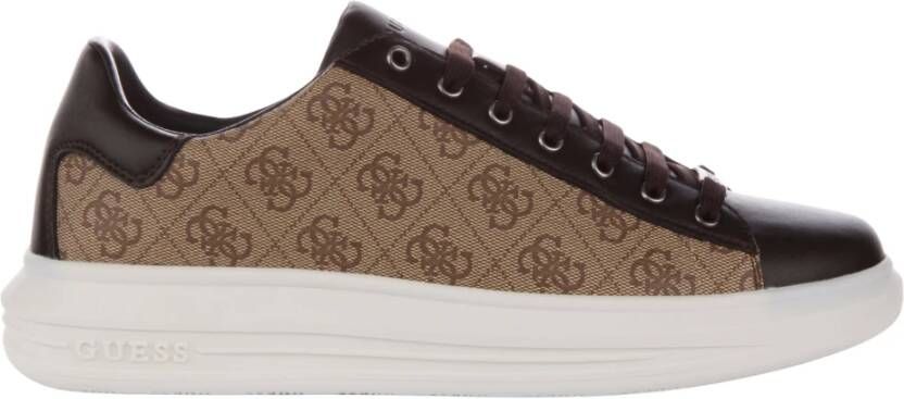 Guess Stijlvolle Beige Bruine Sneakers voor Mannen Brown Heren