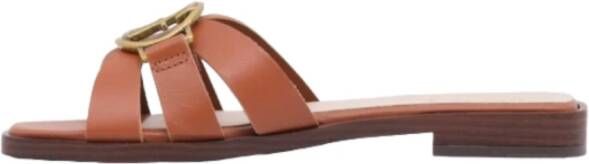 Guess Stijlvolle Leren Sliders voor Vrouwen Bruin Dames - Foto 2