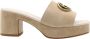 Guess Beige Suède Plateau Blokhak Sandalen Beige Dames - Thumbnail 16